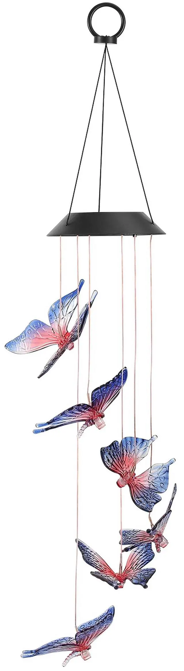 Main image of Fresh Fab Finds Solar LED Butterfly Wind Chimes Color-Changing Decor - Multi - One size