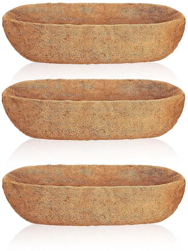 Main image of Fresh Fab Finds 3Pcs 30in Coco Liners for Hanging Trough Window Boxes - Brown - 30in