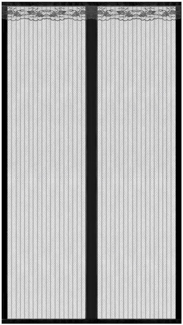Main image of Fresh Fab Finds Magnetic Mesh Fly Door Curtain 39x82" Hands-Free Bug Screen - Black - One size