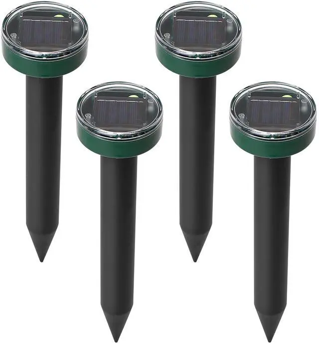 Main image of Fresh Fab Finds 4Pcs Solar Mole Repeller Sonic Gopher Stake Waterproof - Black - One size