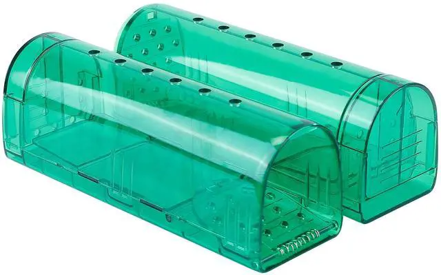 Main image of Fresh Fab Finds 2Pcs Humane Mouse Trap Cage Reusable Finger Safe Catch & Release - Green - One size