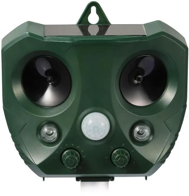 Main image of Fresh Fab Finds Solar Ultrasonic Animal Repeller w/ LED IPX4 Motion Sensor - Green - One size