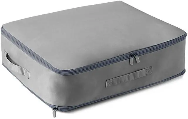 Main image of Fresh Fab Finds Foldable Storage Bag for Bedding w/ Compression Handles - Grey - Medium