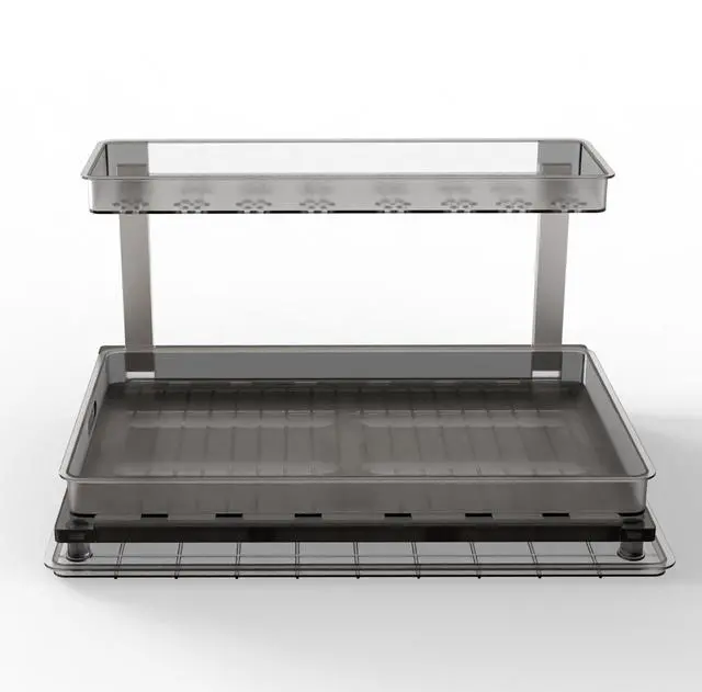 Main image of Fresh Fab Finds 2-Tier Pull Out Under Sink Organizer w/ Slide Drawer - Multi - One size