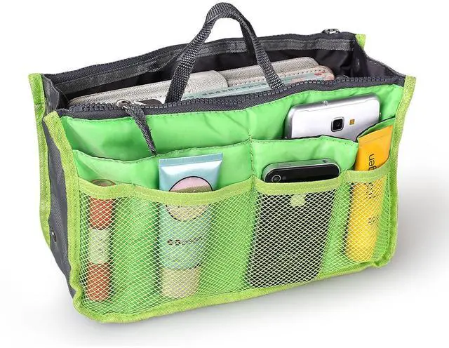 Main image of Fresh Fab Finds Womens Travel Insert Makeup Toiletry Bag w/ Strap - Green - One size