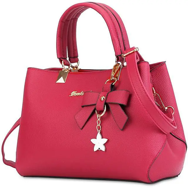 Main image of Fresh Fab Finds Womens 7-Cell Soft Leather Tote Crossbody Handbag - Red - One size