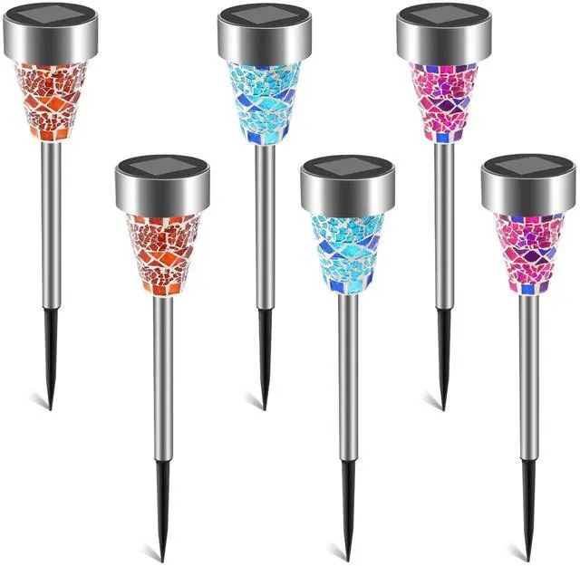 Main image of Fresh Fab Finds 6Pcs Solar Garden Lights Waterproof Pathway Lamps 8H Runtime - Multi - 6pcs