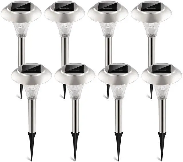 Main image of Fresh Fab Finds 8Pcs Solar Garden Lights Color Changing Pathway Lamps 10H Runtime - Gray - One size