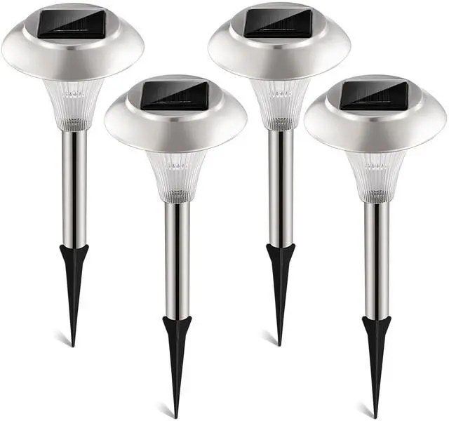 Main image of Fresh Fab Finds 4Pcs Solar Garden Lights Color Changing Pathway Lamps 10H Runtime - Gray - One size