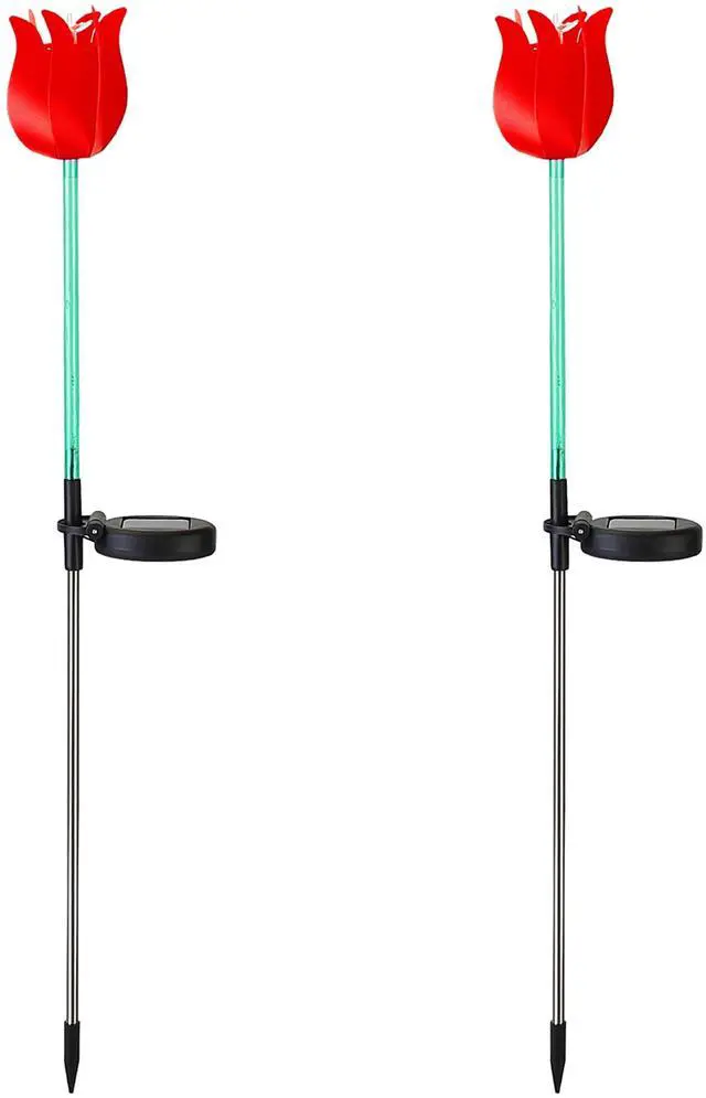 Main image of Fresh Fab Finds 2Pcs Solar Tulip Garden Light Windmill Stake Landscape Lamp - Red - One size