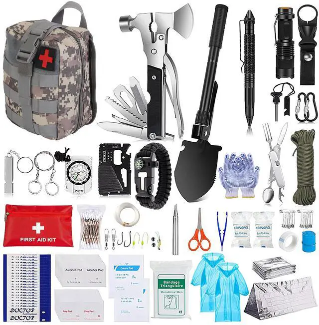 Main image of Fresh Fab Finds 125Pcs Professional Emergency Survival & First Aid Kit for Outdoors - Multi - One size