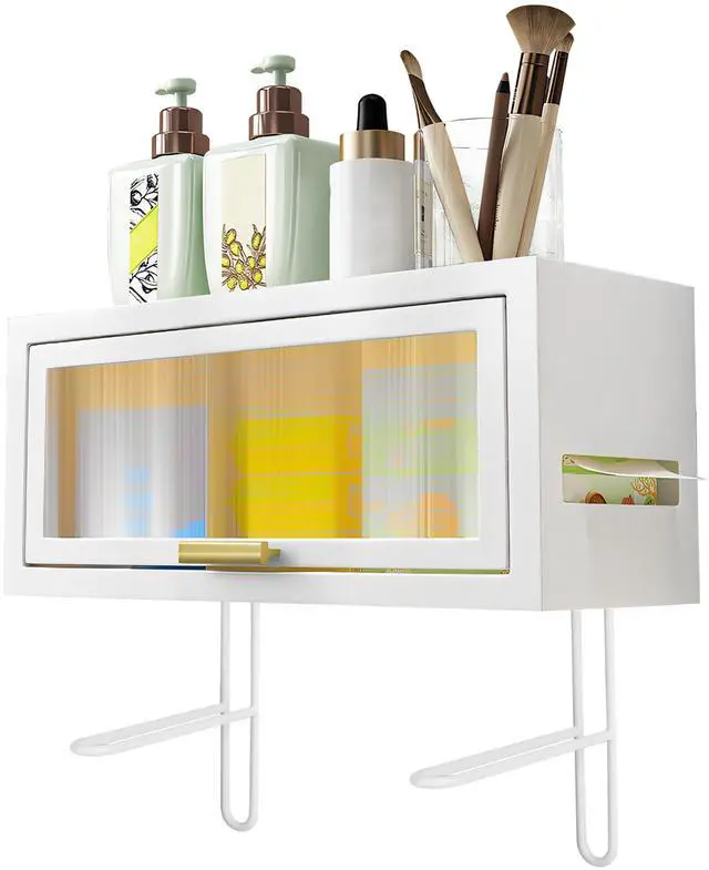 Main image of Fresh Fab Finds Over-the-Toilet Storage Cabinet w/ Magnetic Door Side Opening - White - One size