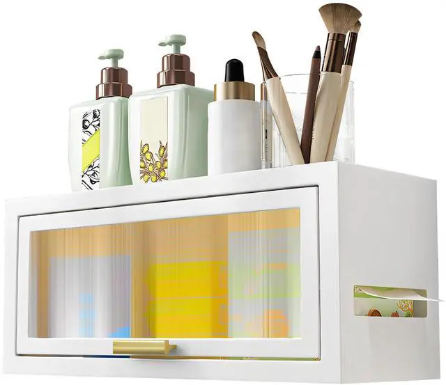 Main image of Fresh Fab Finds Wall-Mounted Toilet Storage Cabinet w/ Magnetic Door - White - One size