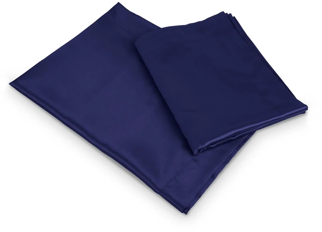 Main image of Fresh Fab Finds Luxury Silky Satin Pillowcase Set for King Pillows - Navy - One size