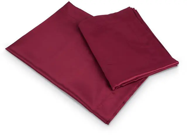 Main image of Fresh Fab Finds Luxury Silky Satin Pillowcase Set for King Pillows - Burgandy - One size