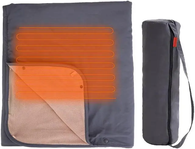 Main image of Fresh Fab Finds Electric Heated Shawl Blanket Full Body Washable Auto-Off 53.5x37.8in - Gray - One size