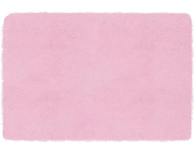 Main image of Fresh Fab Finds Fluffy Bedroom Rug Anti-Skid Shaggy Floor Carpet 4x2.6 for Living Room Nursery - Pink - One size