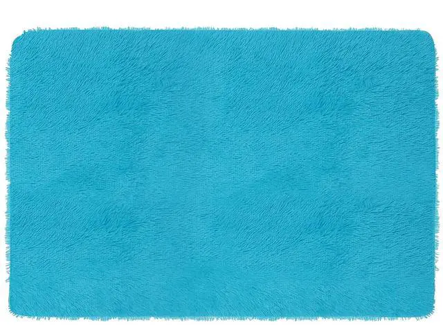 Main image of Fresh Fab Finds Fluffy Bedroom Rug Anti-Skid Shaggy Floor Carpet 4x2.6 for Living Room Nursery - Blue - One size