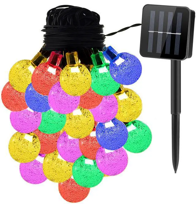 Main image of Fresh Fab Finds Globe Solar String Lights 30 LED Balls w/ 8 Modes IP65 Stake Lamp - Black - One size