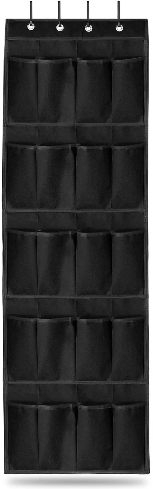 Main image of Fresh Fab Finds Over-the-Door 20-Pocket Shoe Rack Hanging Storage Shelf Organizer - Black - One size