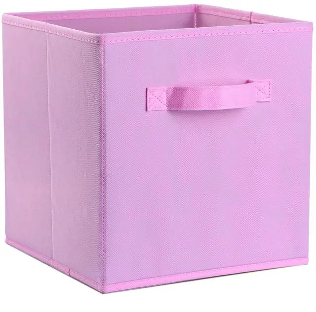 Main image of Fresh Fab Finds 4Pk Foldable Storage Cube Bins for Closet Shelves Toys Clothes Cabinet - Pink - One size