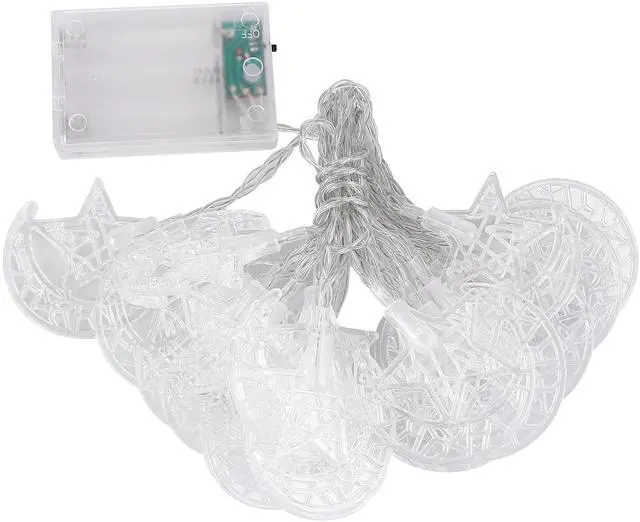 Main image of Fresh Fab Finds Ramadan Star Moon Waterproof String Lights 2 Modes Battery Powered - Warm White - One size