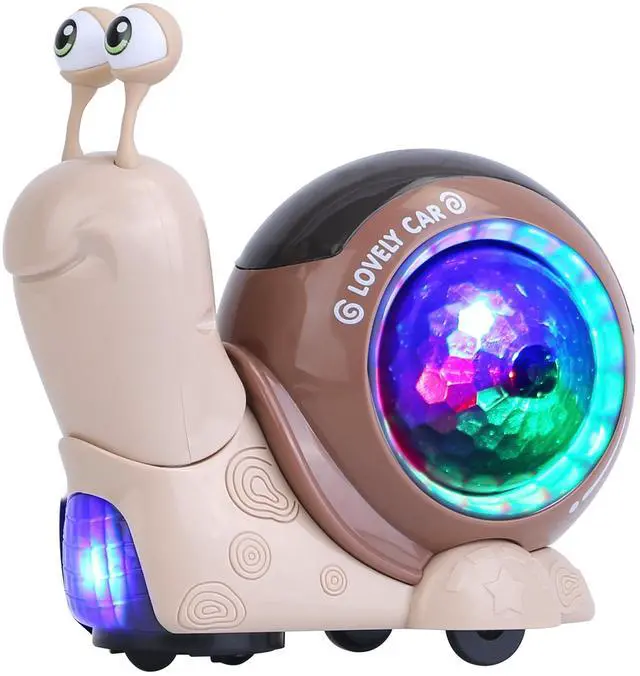 Main image of Fresh Fab Finds Crawling Snail Baby Toy with Music RGB Lights & Obstacle Avoidance - Brown - One Size