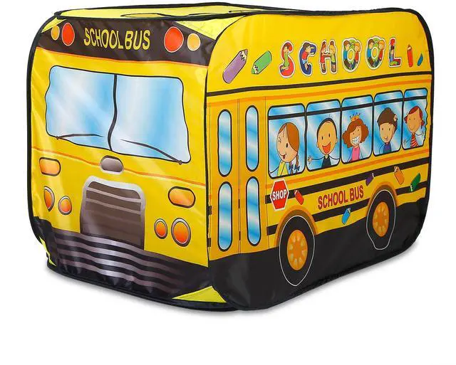 Main image of Fresh Fab Finds Foldable Pop-Up School Bus Tent w/ Carry Bag - Yellow - One size