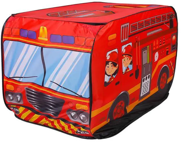 Main image of Fresh Fab Finds Foldable Pop-Up Fire Truck Tent w/ Carry Bag - Red - One size