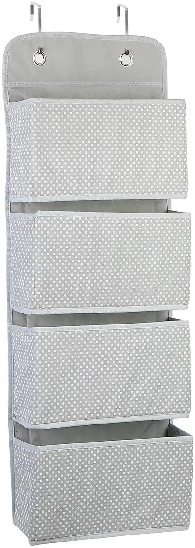 Main image of Fresh Fab Finds Over Door Hanging 4-Pocket Wall Organizer Shelf for Closet - Gray - One size