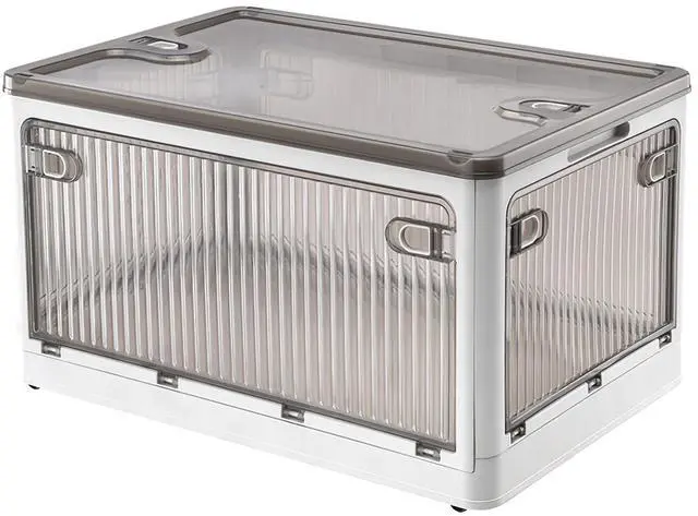 Main image of Fresh Fab Finds 31QT Foldable 4-Door Storage Bin w/ Lid Wheels & Lock - White - Medium