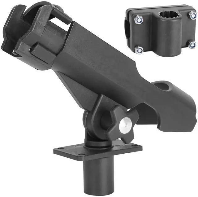 Main image of Fresh Fab Finds Boat Fishing Rod Holder 360° Rotatable w/ Clamp Mount - Black - One size