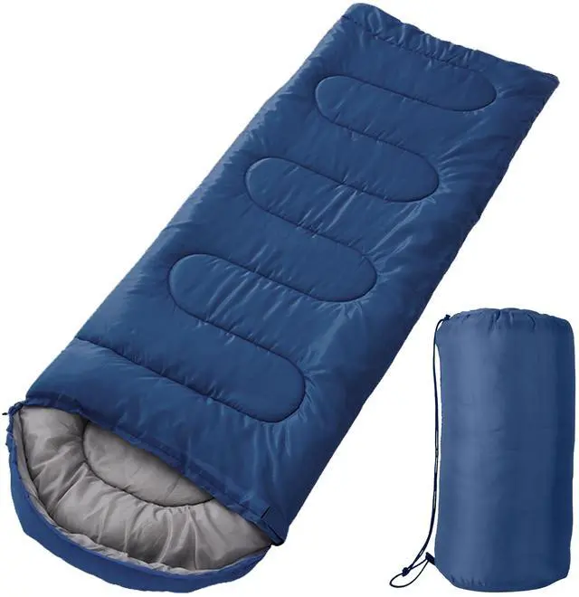 Main image of Fresh Fab Finds Camping Sleeping Bag 3250 w/ Carry Bag for Adults & Teens - Navy Blue - One size