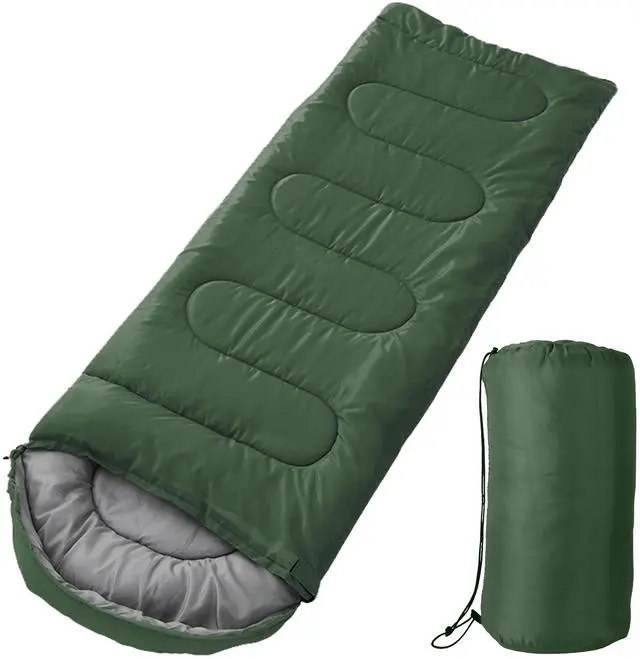 Main image of Fresh Fab Finds Camping Sleeping Bag 3250 w/ Carry Bag for Adults & Teens - Army Green - One size