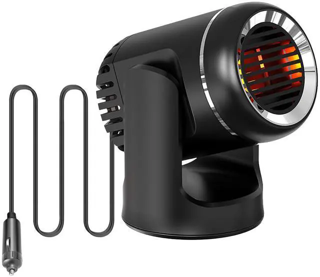 Main image of Fresh Fab Finds 12V 120W Car Heater Fan 2-in-1 Heating/Cooling w/ 4.92ft Cord, Rotatable - Black - 12V