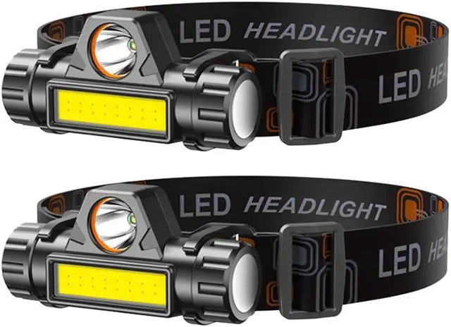 Main image of Fresh Fab Finds 2Packs Waterproof Rechargeable Headlamp Flashlight for Running & Hiking - Black - One size