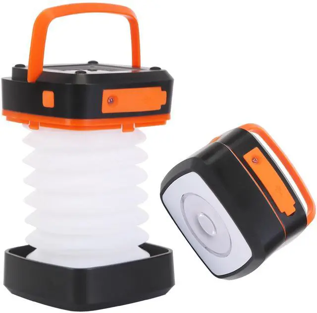 Main image of Fresh Fab Finds Solar Camping Lantern USB Rechargeable Collapsible Tent Light - Orange - One size