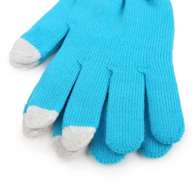 Main image of Fresh Fab Finds Unisex Winter Knit Gloves Touchscreen Windproof Warm for Cycling & Skiing - Blue - One size