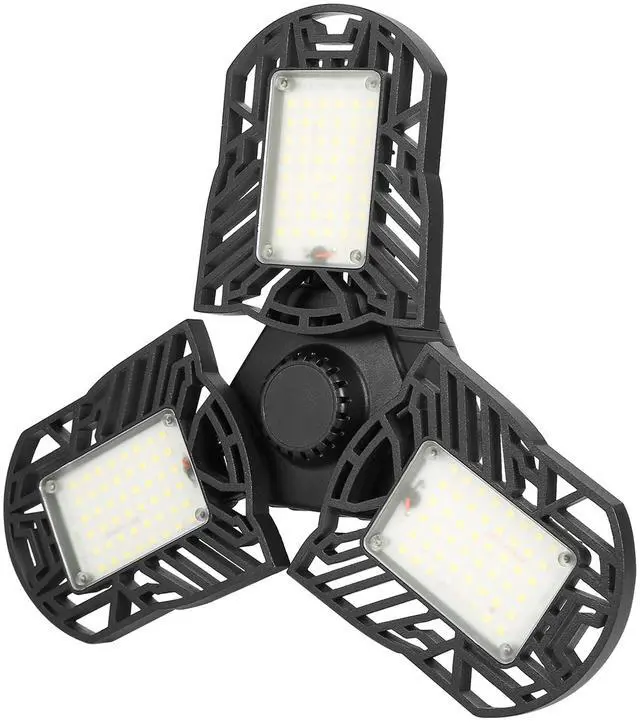 Main image of Fresh Fab Finds 80W Deformable LED Garage Light 7000LM E26/E27 Base w/ 3 Adjustable Panels - Black - One size