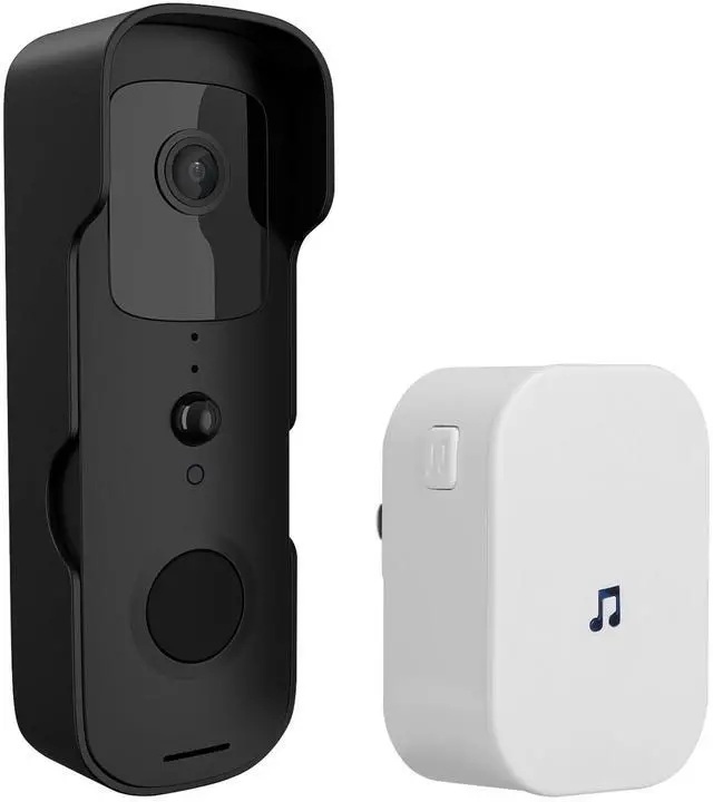 Main image of Fresh Fab Finds Wi-Fi Video Doorbell 2-Way Audio Cam Compatible with Alexa Google Assistant - Black - One size