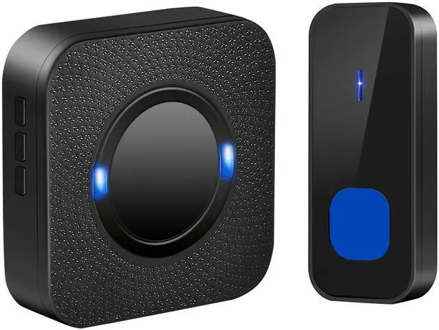 Main image of Fresh Fab Finds Wireless Doorbell IP55 Waterproof 984FT Range 55 Chimes with 1 Receiver - Black - 1-receiver