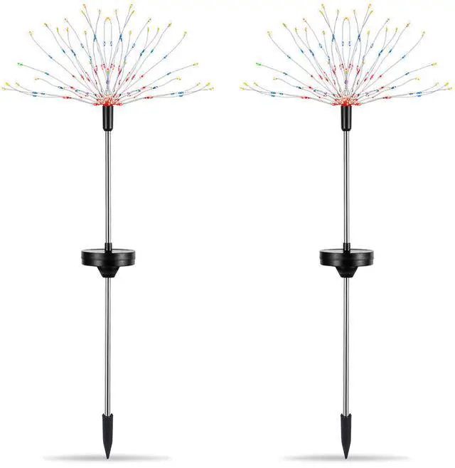 Main image of Fresh Fab Finds 2Pcs Solar Starburst Firework Lights 240 LEDs Pathway Garden Decor - Black - One size