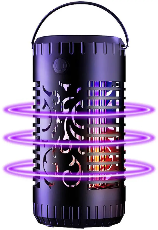 Main image of Fresh Fab Finds Solar Bug Zapper Garden Insect Killer Torch 2 Light Modes 600V Grid - Purple - One size