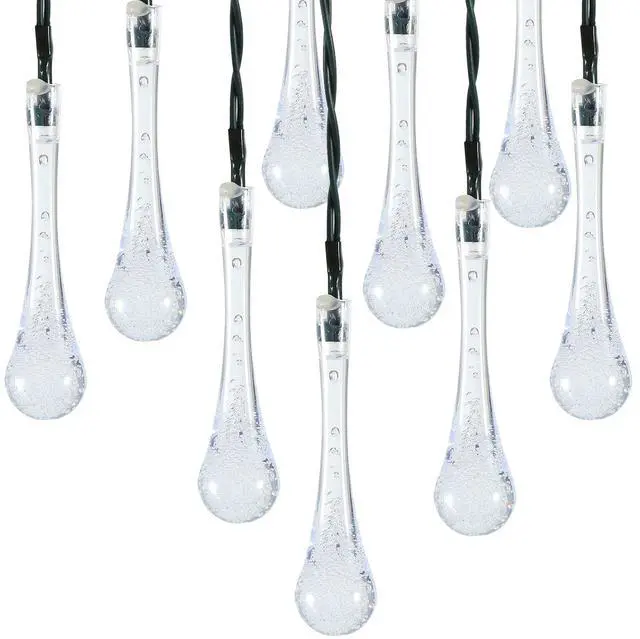 Main image of Fresh Fab Finds 21FT Solar Water Drop String Lights 30 LEDs Waterproof Fairy Lights - Cold - One size