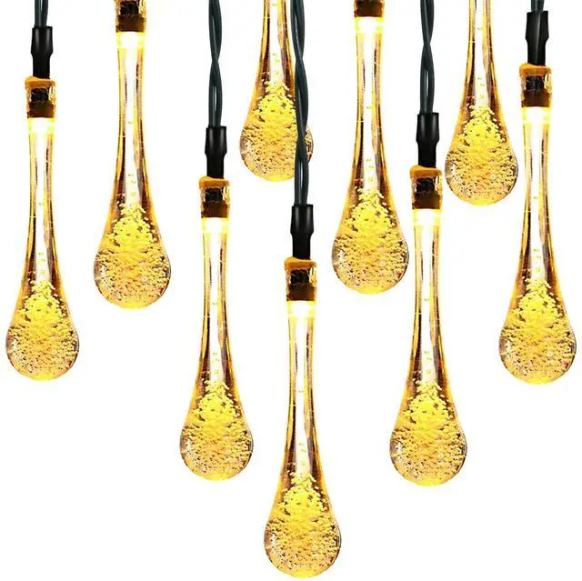 Main image of Fresh Fab Finds 21FT Solar Water Drop String Lights 30 LEDs Waterproof Fairy Lights - Warm - One size