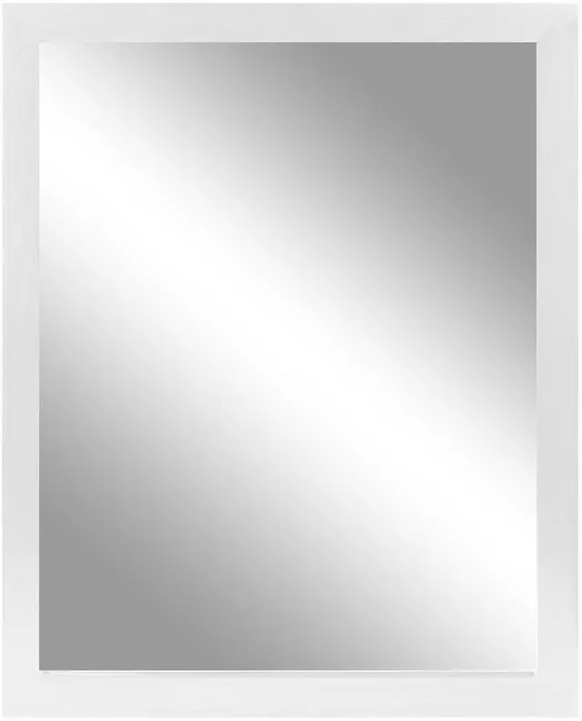 Main image of Fresh Fab Finds Wall Mount Mirror 11.8x15.7in Wood-Like Frame for Bathroom, Bedroom, Living Room - White - 30 x 40cm