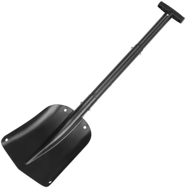 Main image of Fresh Fab Finds Aluminum Snow Shovel Lightweight 3-Section Collapsible Tool w/ Anti-Skid Handle - Black - One size