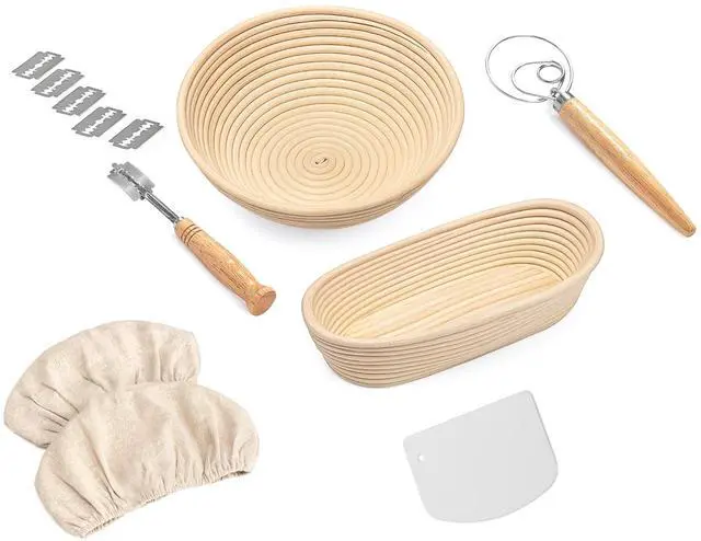 Main image of Fresh Fab Finds Bread Baking Kit w/ 9in & 10in Baskets & Tools - Brown - One size