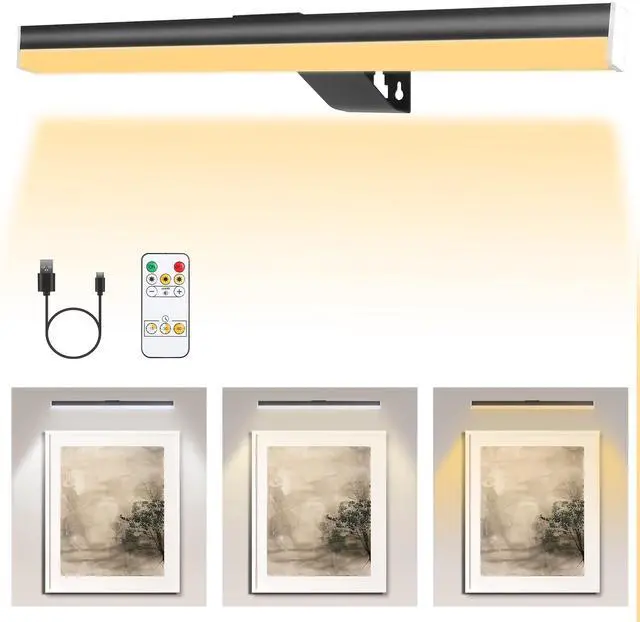 Main image of Fresh Fab Finds Wireless Picture Light Dimmable Rechargeable w/ Remote - Black - One size