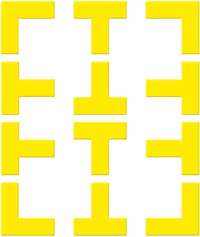 Main image of Fresh Fab Finds 12Pc Pickleball Court Marking Kit w/ T & L Shape Silicone Markers, Bag Included - Yellow - One size